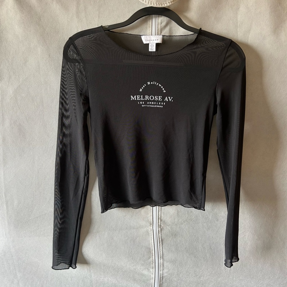 Topshop Sheer Long Sleeve Top